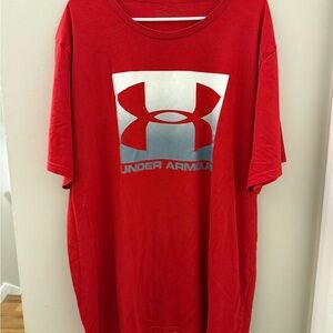 Under Armour Red and Gray Short Sleeve Tee